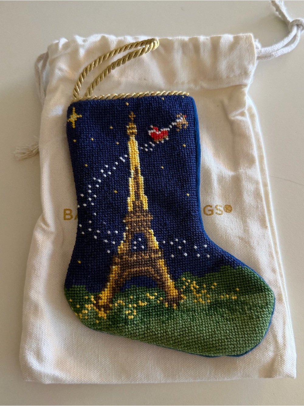 Bauble Stockings “Bonne Nuit” Santa In Paris and The Big Ben Bauble In London - Picture 4 of 8